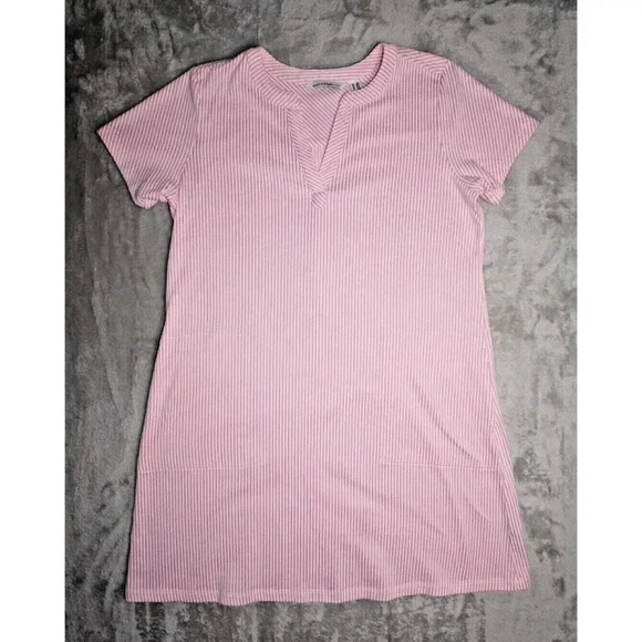 Isaac Mizrahi Women's Short Sleeve Casual T-Shirt Dress Size SP Pink Stripe - Picture 3 of 12